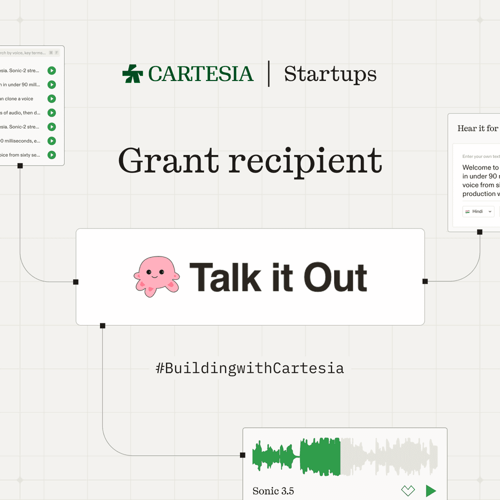Cartesia Startups grant recipient: Talk it Out